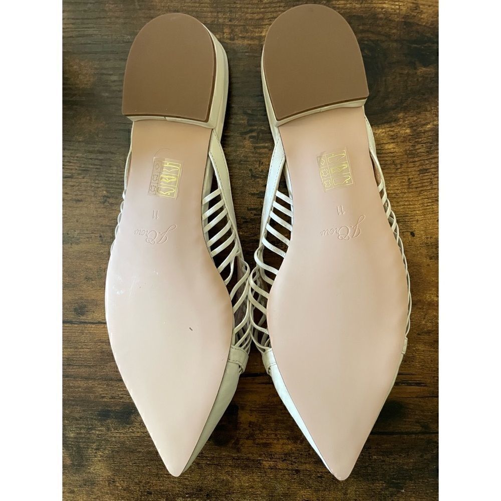 J.Crew $168 Backless  Leather Cage Mules in Cream Size 11 NWOB - Picture 3 of 4